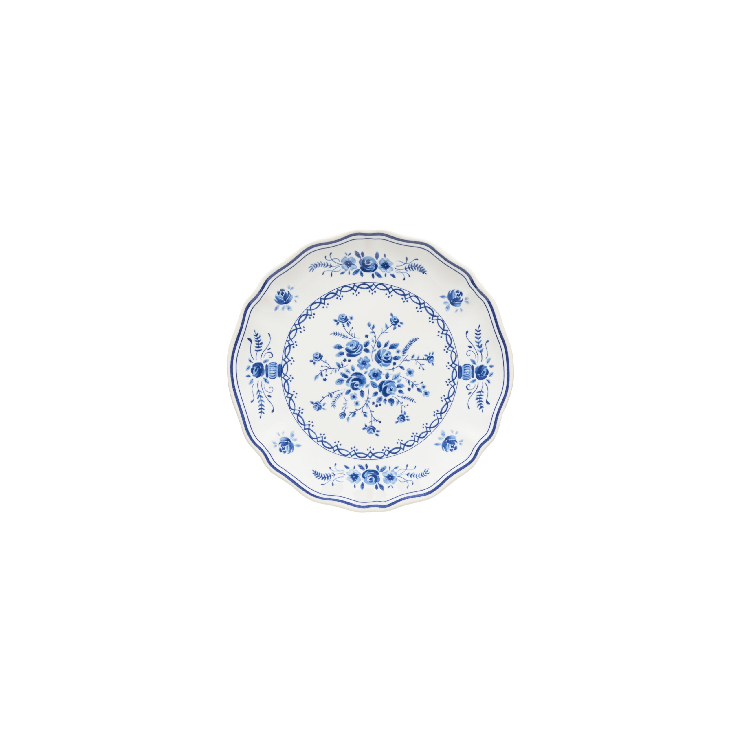 צלחת וילה 17 ס"מ - לבן/כחול